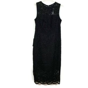 The Limited Lace Overlay Sheath Dress Black 6